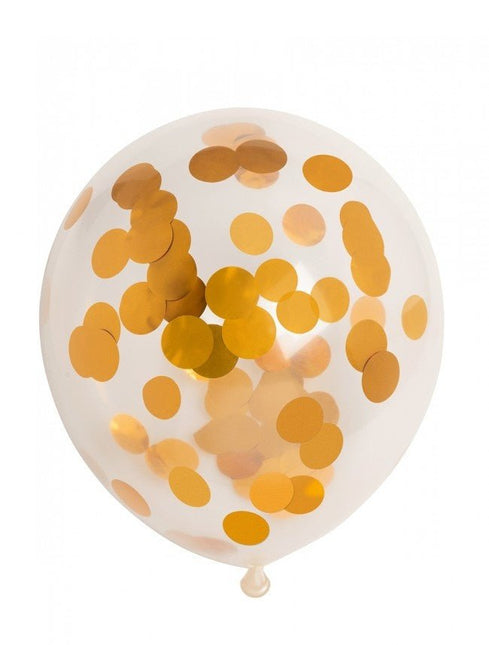 Confetti Ballonnen Goud 30cm 6st van WeFiesta koop je bij Partywinkel