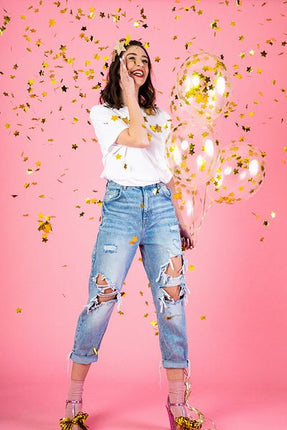 Confetti Ballonnen Gouden Sterren 30cm 6st van Partydeco koop je bij Partywinkel