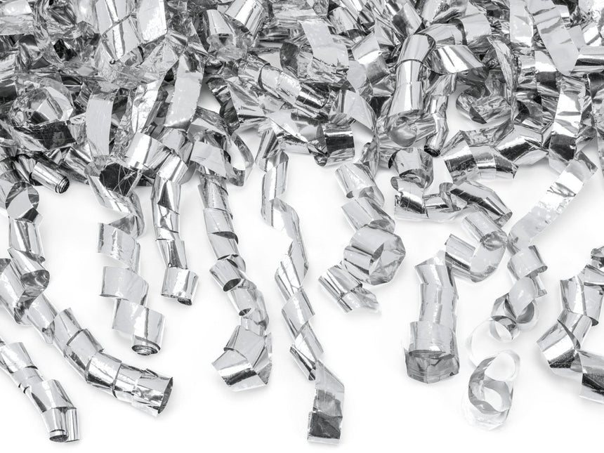 Confetti Kanon Serpentine Zilver 80cm van Partydeco koop je bij Partywinkel
