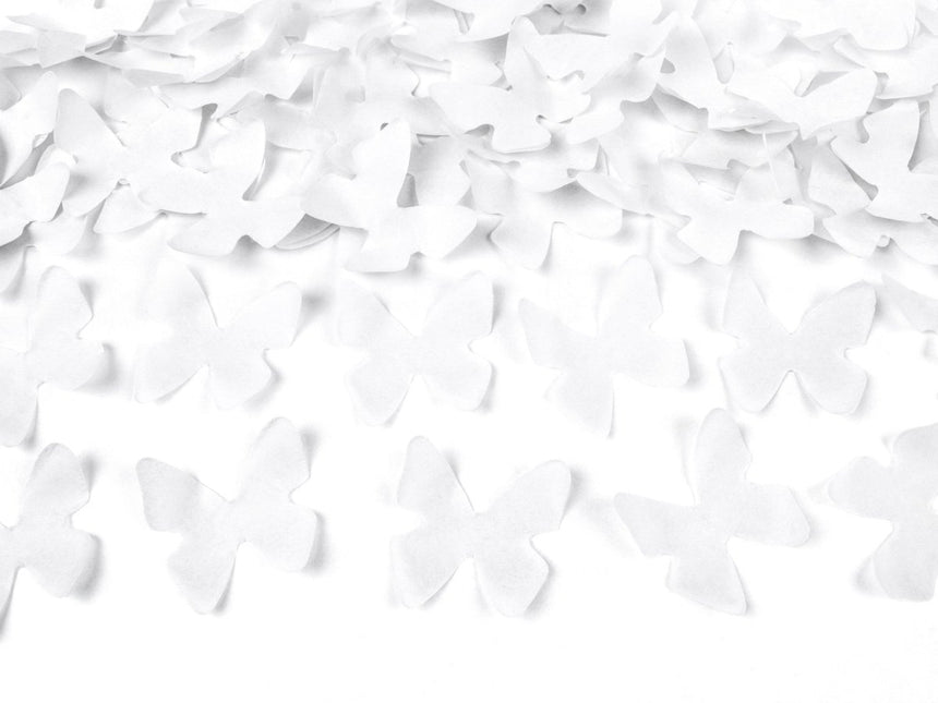 Confetti Kanon Vlinders Wit 80cm van Partydeco koop je bij Partywinkel
