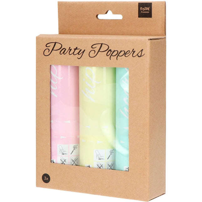 Confetti Kanonnen Set Pastel 15cm 3st van Folat koop je bij Partywinkel