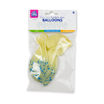 Palloncini blu a pois, 30 cm, 6 pezzi