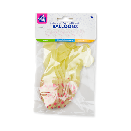 Palloncini rosa chiaro a pois, 30 cm, 6 pezzi