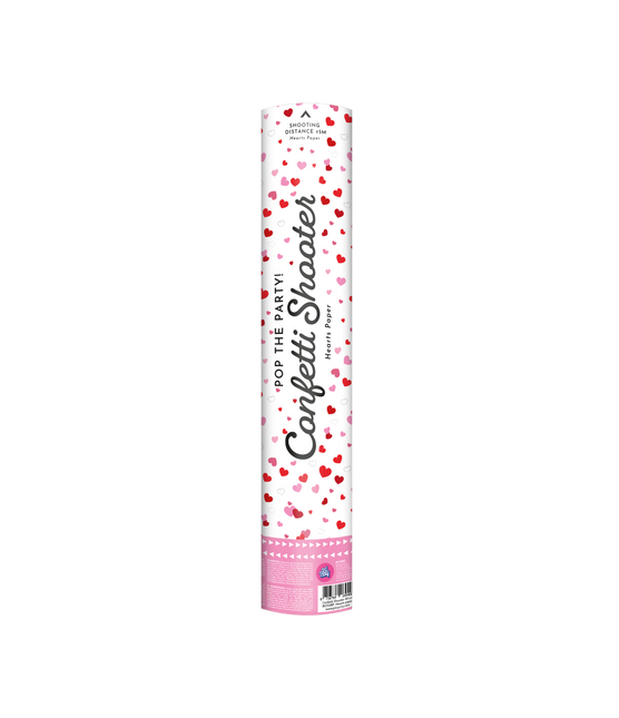 Cannone di coriandoli 40 cm - Cuori di carta