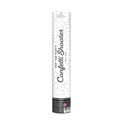 Cannone per coriandoli 40 cm - Carta bianca