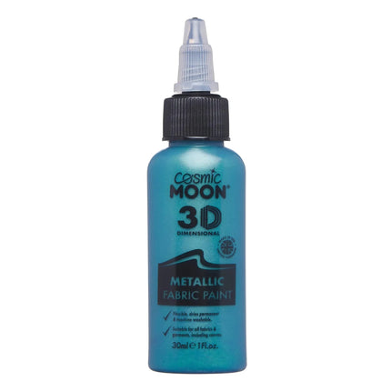 Cosmic Moon Metallic Fabric Paint Green 30ml van Moon Creations koop je bij Partywinkel
