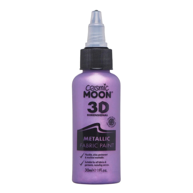 Cosmic Moon Metallic Fabric Paint Purple 30ml van Moon Creations koop je bij Partywinkel