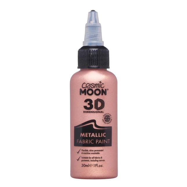Cosmic Moon Metallic Fabric Paint Rose Gold 30ml van Moon Creations koop je bij Partywinkel