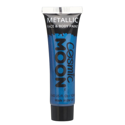 Cosmic Moon Metallic Face Paint Blue 12ml van Moon Creations koop je bij Partywinkel