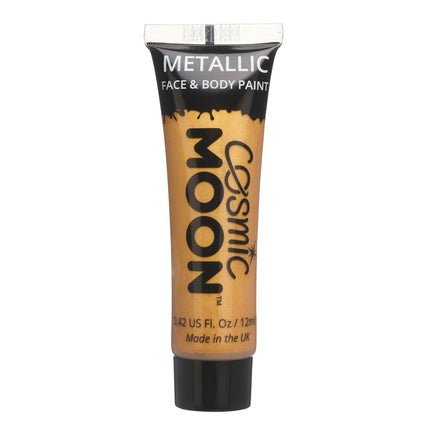Cosmic Moon Metallic Face Paint Gold 12ml van Moon Creations koop je bij Partywinkel