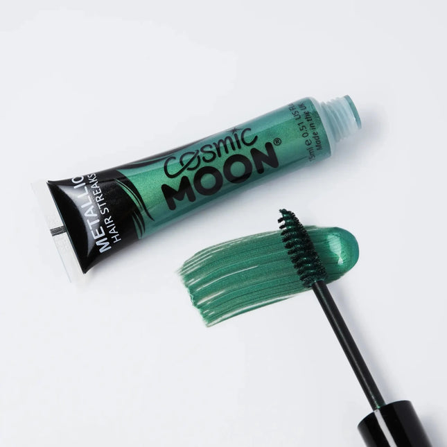 Cosmic Moon Metallic Hair Streaks Green 15ml van Moon Creations koop je bij Partywinkel
