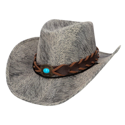 Cowboy Hoed Bruin Grijs Western van Boland koop je bij Partywinkel