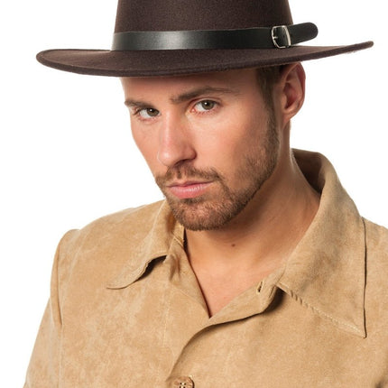 Cowboy Hoed Bruin Wolvilt van Wilbers & Wilbers koop je bij Partywinkel