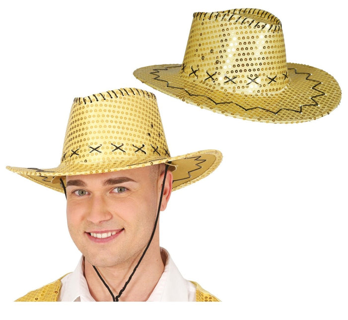 Cowboy Hoed Goud Pailletten - Partywinkel - 8434077230336
