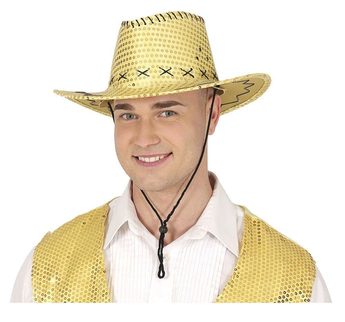 Cowboy Hoed Goud Pailletten - Partywinkel - 8434077230336