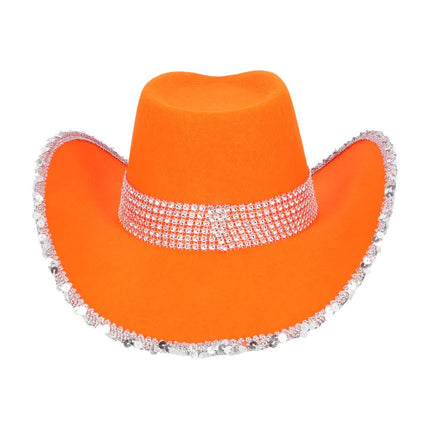 Cowboy Hoed Oranje Uv Blacklight van Boland koop je bij Partywinkel