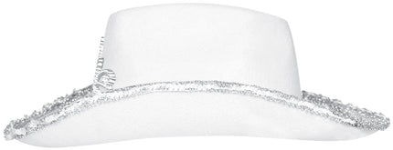 Cowboy Hoed Wit Zilver van Fiestas Guirca koop je bij Partywinkel