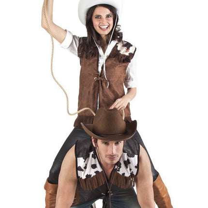 Cowboy Vest Zwart L/XL - Partywinkel - 8712026543233