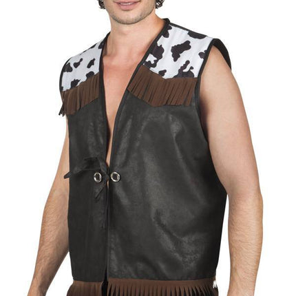Cowboy Vest Zwart L/XL - Partywinkel - 8712026543233
