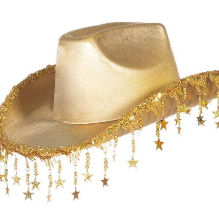 Cowboyhoed met franje sterretjes - Partywinkel - 8720059071074