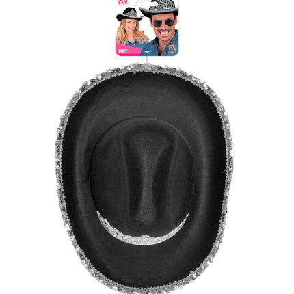 Cowboyhoed Partygirl Met Tiara Zwart van Widmann koop je bij Partywinkel