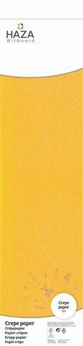 Crepe papier okergeel (FSC, 250x50cm) van Haza Witbaard koop je bij Partywinkel