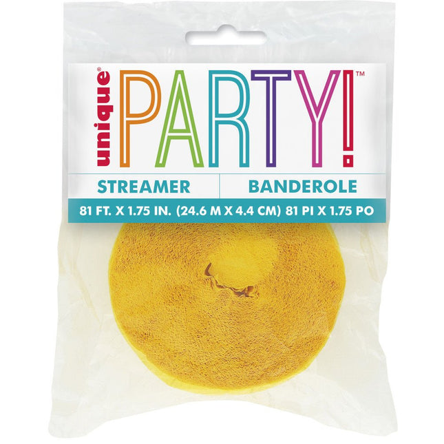 Crepe Slinger Geel 24m van Unique koop je bij Partywinkel