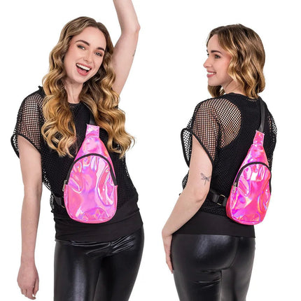 Crossbody tas Holo roze (30 x19 x 4 cm) van Boland koop je bij Partywinkel
