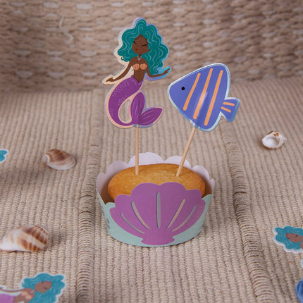 Set di decorazioni a forma di sirena 6 pezzi