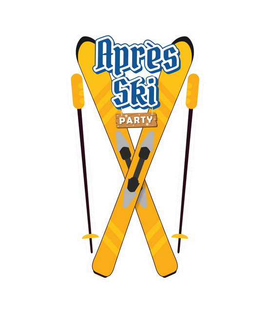 Cartello porta blu giallo Apres Ski 90cm