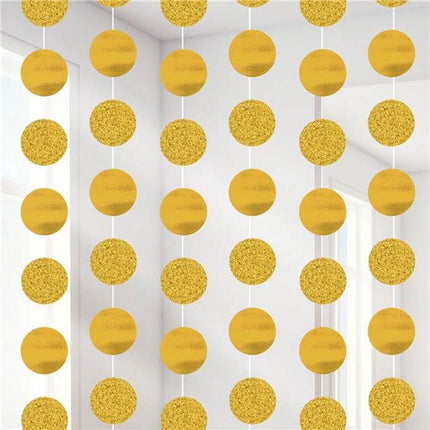 Deurgordijn Bolletjes Goud 2,13m van Riethmueller koop je bij Partywinkel