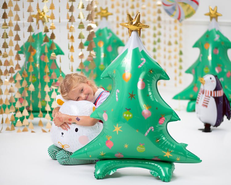 Deurgordijn Kerstbomen Goud 2,45m van Partydeco koop je bij Partywinkel