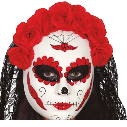 Dia De Los Muertos Masker Sluier van Fiestas Guirca koop je bij Partywinkel
