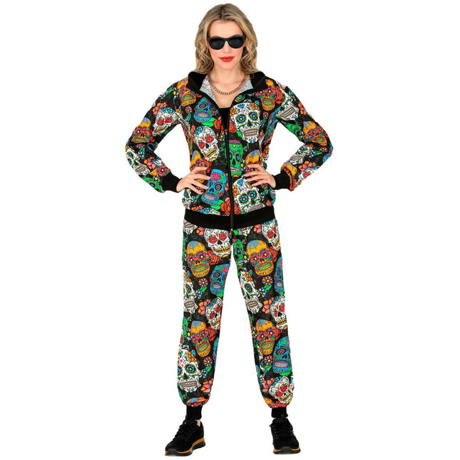 Dia De Los Muertos Trainingspak Fout van Widmann koop je bij Partywinkel