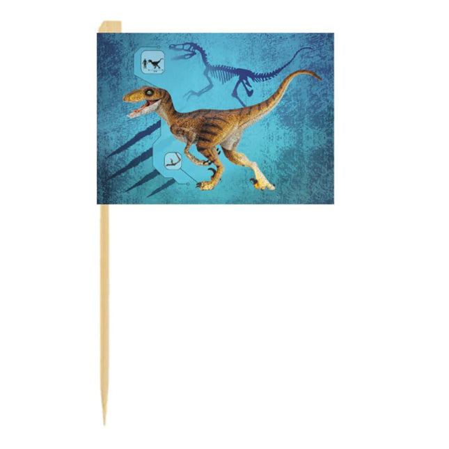 Dino Cocktailprikkers 7cm 24st - Partywinkel - 8712026506122