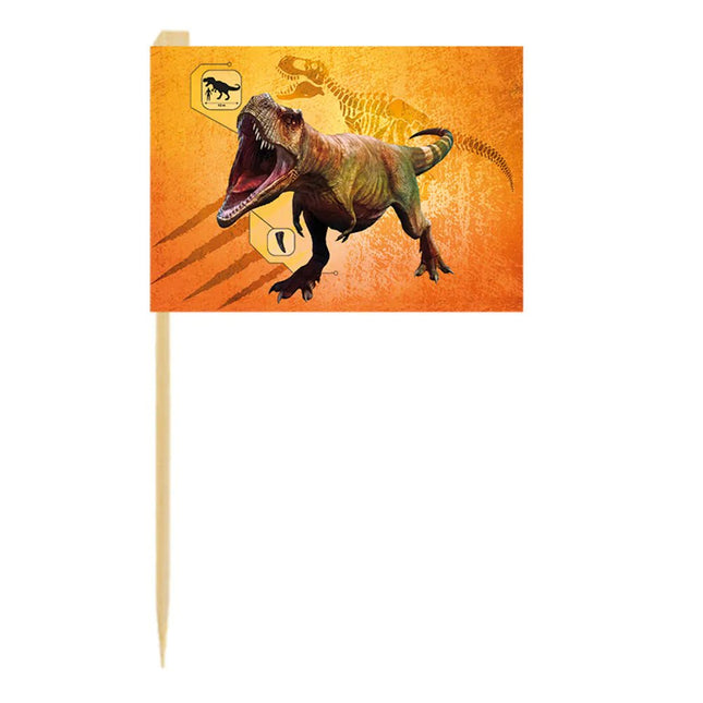 Dino Cocktailprikkers 7cm 24st - Partywinkel - 8712026506122