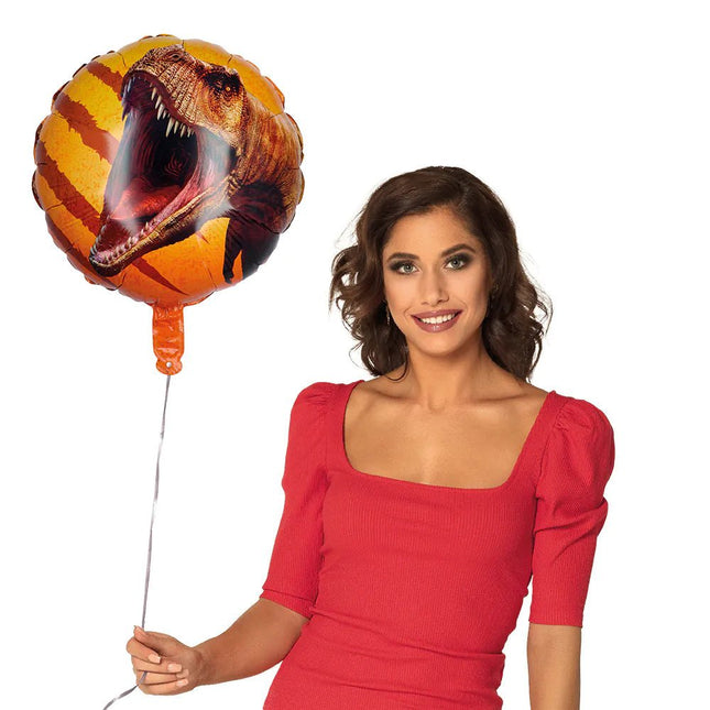 Dino Helium Ballon Oranje Leeg 45cm - Partywinkel - 8712026506047