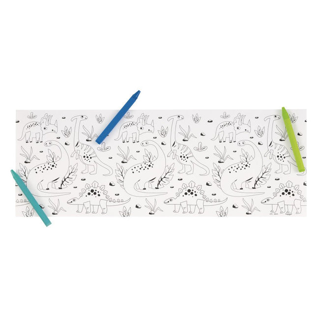 Dino Kleurplaat Rollen met Krijtjes 3st van Unique koop je bij Partywinkel