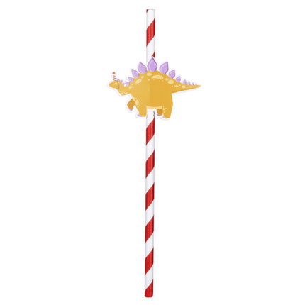 Dino Papier Rietjes 20cm 6st van Boland koop je bij Partywinkel