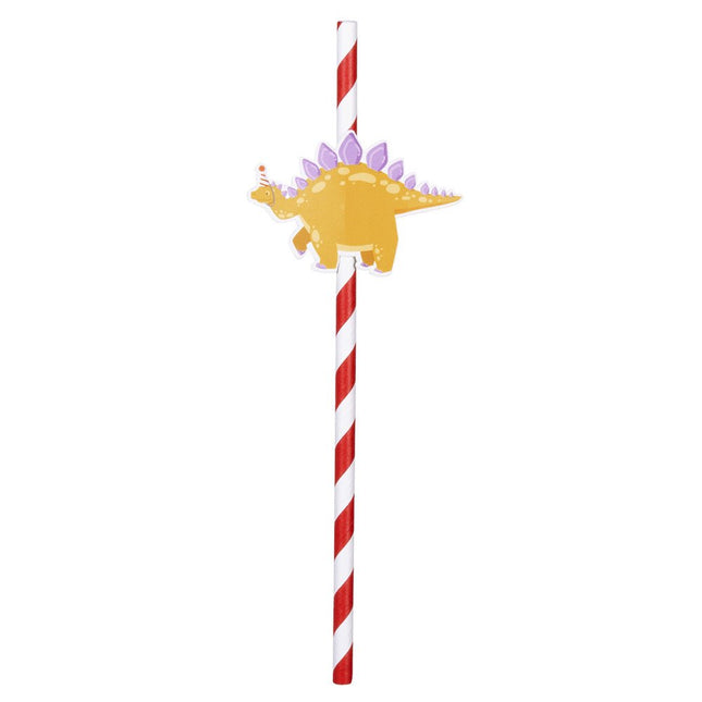 Dino Papier Rietjes 20cm 6st van Boland koop je bij Partywinkel