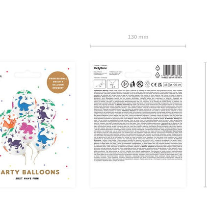 Dinosaurus Ballonnen Gekleurd 30cm 6st van Partydeco koop je bij Partywinkel