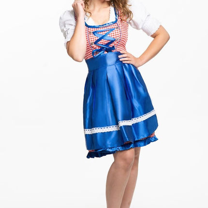 Dirndl Jurk Oktoberfest Blauw 3 delig van Tannhauser koop je bij Partywinkel