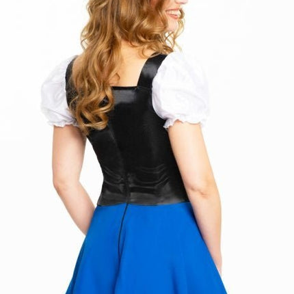 Dirndl Jurk Oktoberfest Blauw Witte Strik van PartyXclusive koop je bij Partywinkel