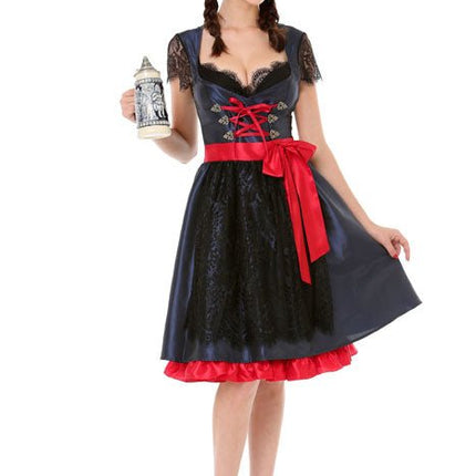 Dirndl Jurk Oktoberfest Zwart Rode Strik van PartyXclusive koop je bij Partywinkel