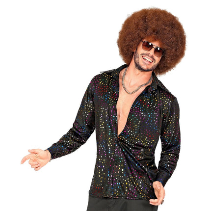 Disco 70S Blouse Zwart Heren Metallic van Widmann koop je bij Partywinkel