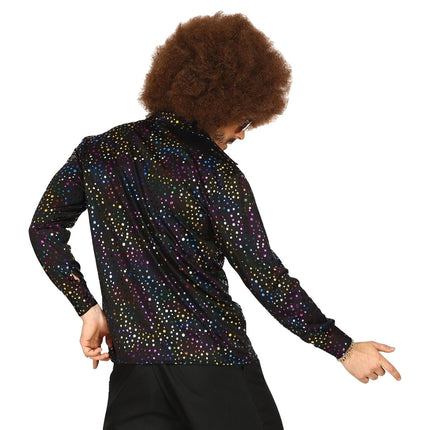 Disco 70S Blouse Zwart Heren Metallic van Widmann koop je bij Partywinkel