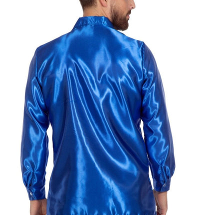Disco Blouse Ruches Blauw van Wilbers & Wilbers koop je bij Partywinkel