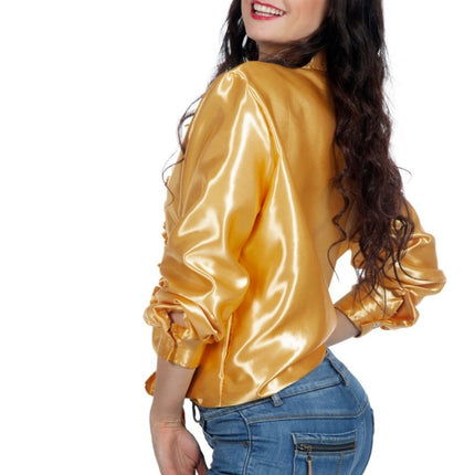 Disco Blouse Ruches Goud van Wilbers & Wilbers koop je bij Partywinkel