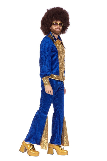 Disco Pak Blauw Goud Heren Glitter 2 delig van Wilbers & Wilbers koop je bij Partywinkel