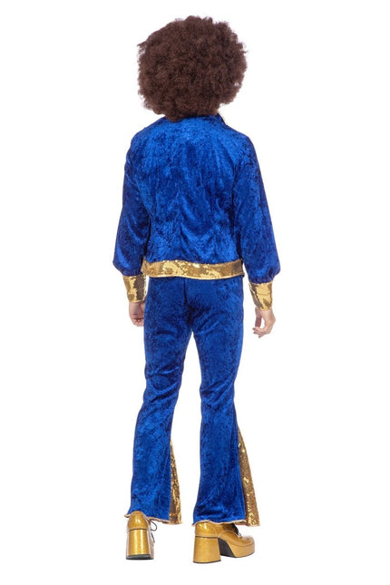 Disco Pak Blauw Goud Heren Glitter 2 delig van Wilbers & Wilbers koop je bij Partywinkel